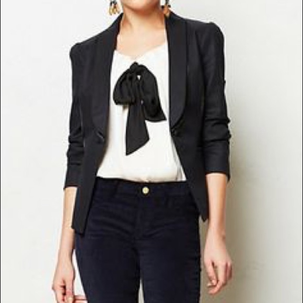 Anthropologie Elevenses Black Blazer size 0
